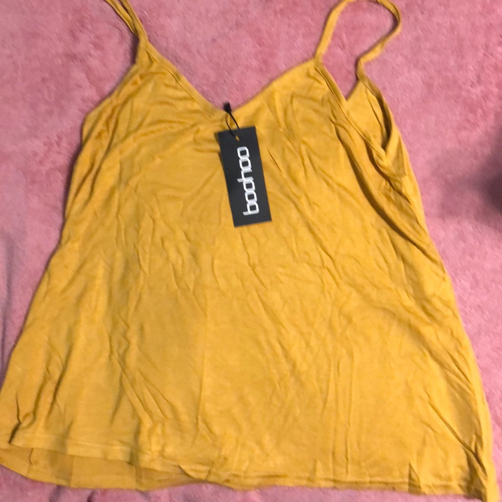 Mustard v-neck tank top